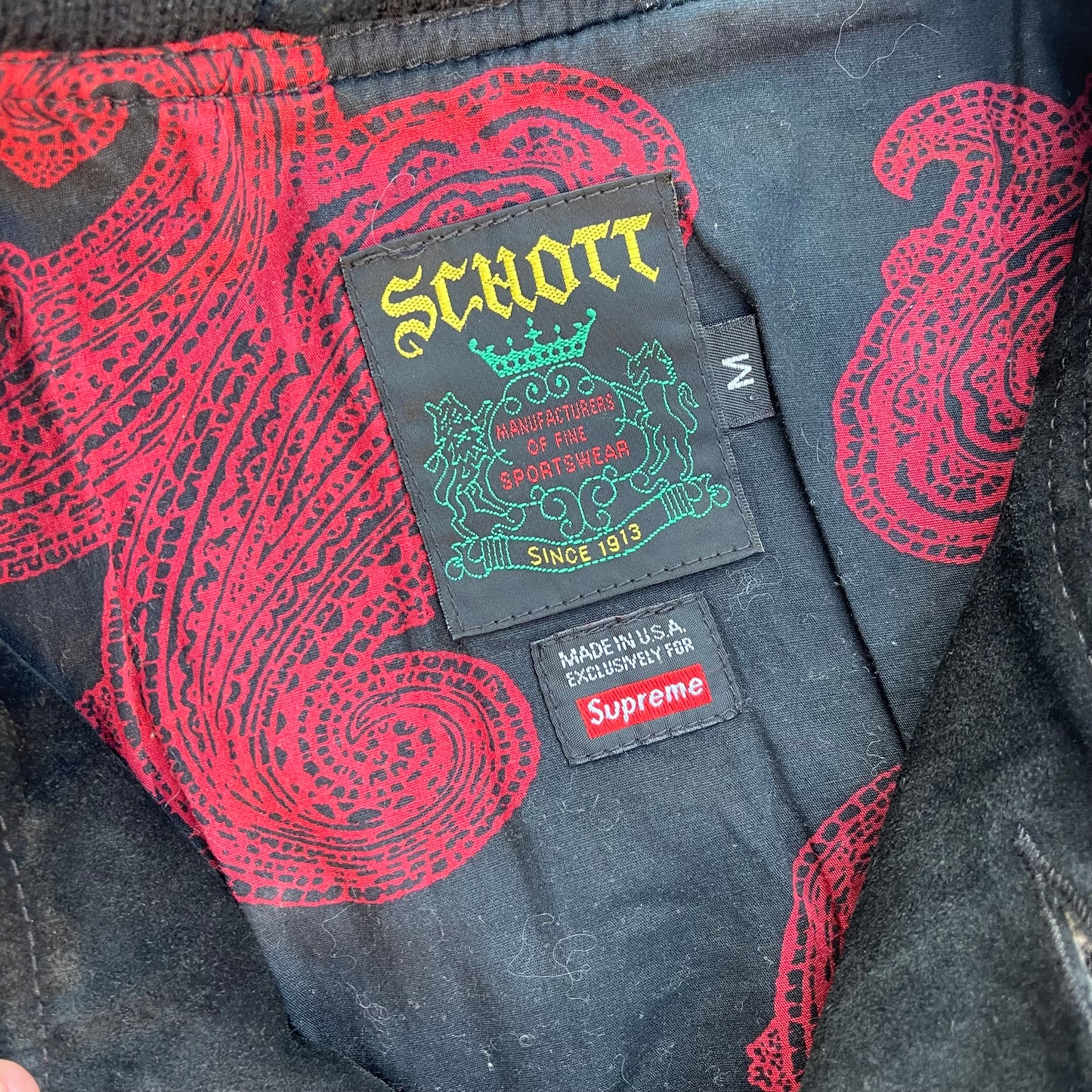 SS14 Supreme x Schott Suede Bomber Jacket