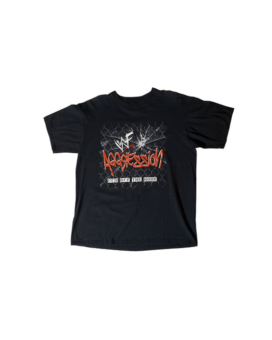 Vintage 2000 WWF WWE Aggression Its Off The Hook Rap T-shirt