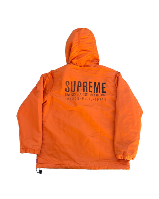 FW 2014 Supreme Satin Pullover Jacket