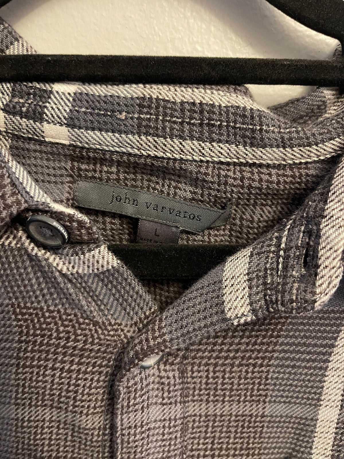 John Varvatos Iron Grey Flannel Shirt