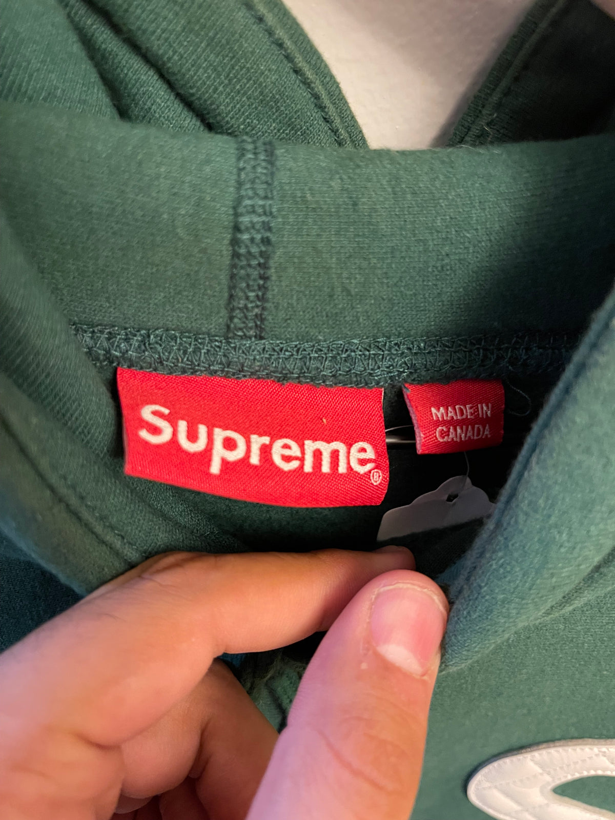 SS20 Supreme White Quilted S Logo Hoodie