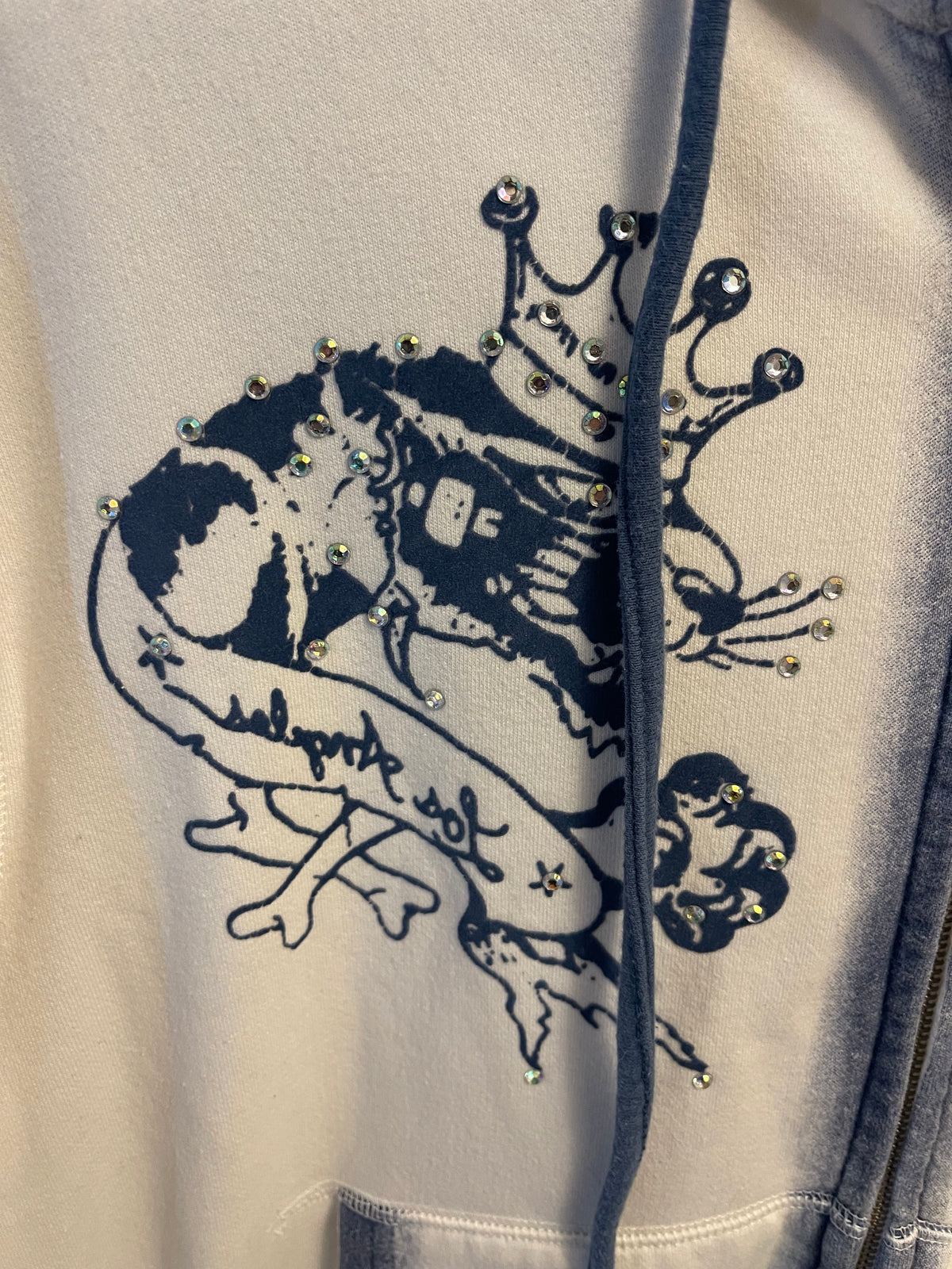 Vintage Y2K Ed Hardy Bejeweled Zip Hoodie