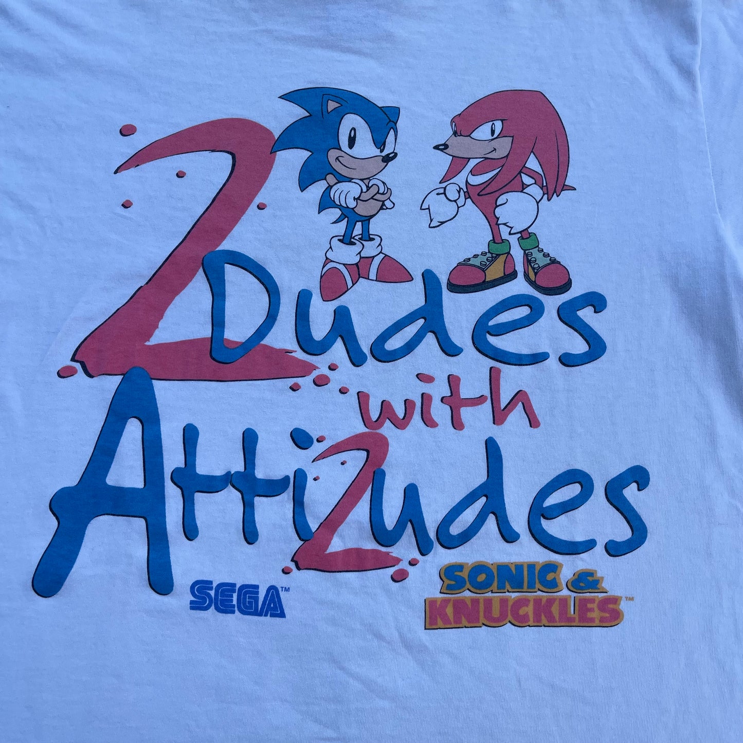 1994 SEGA Sonic and Knuckles 2 Dudes with Attitudes T-shirt