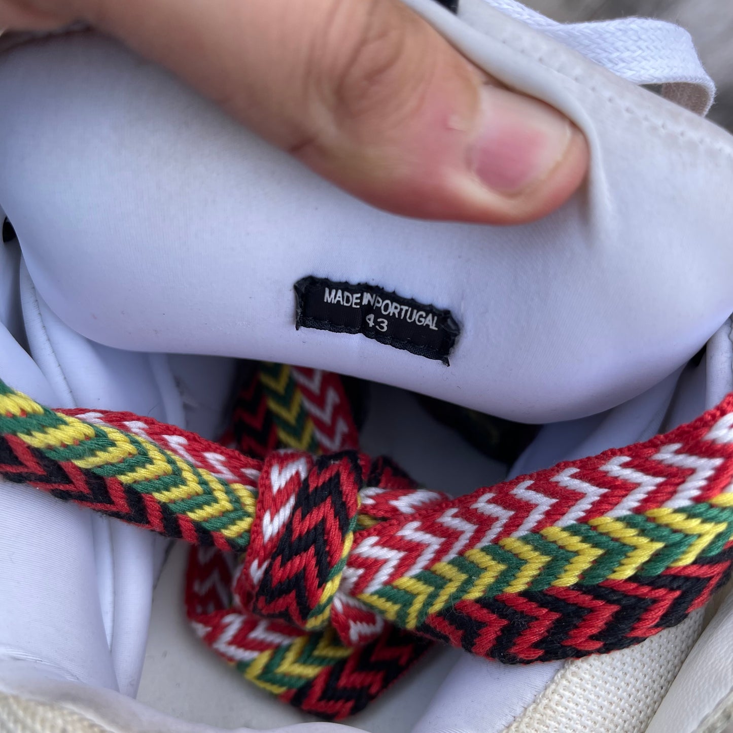 Lanvin White Leather Curb Sneakers