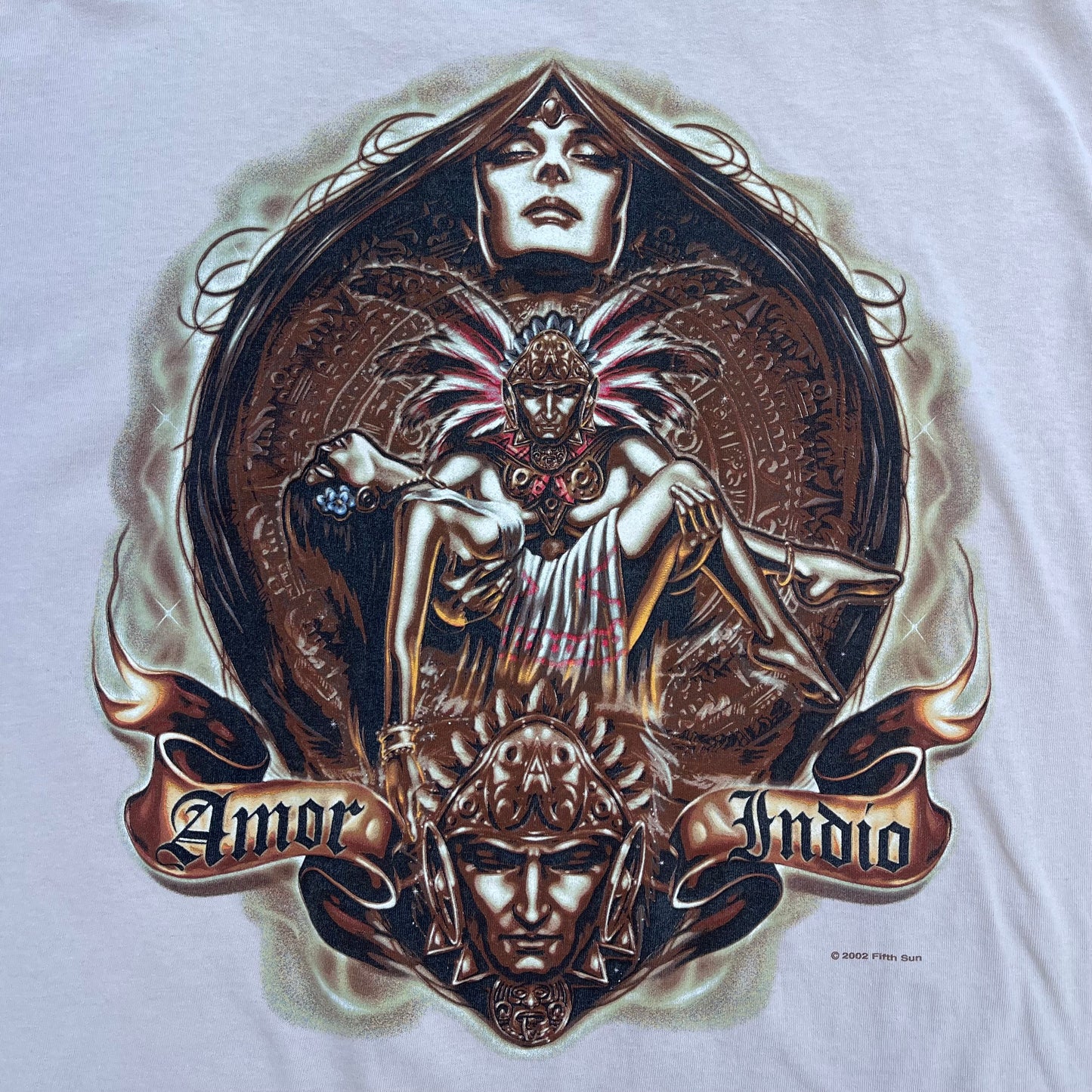 2002 Aztlan Amor Indio Chicano T-shirt