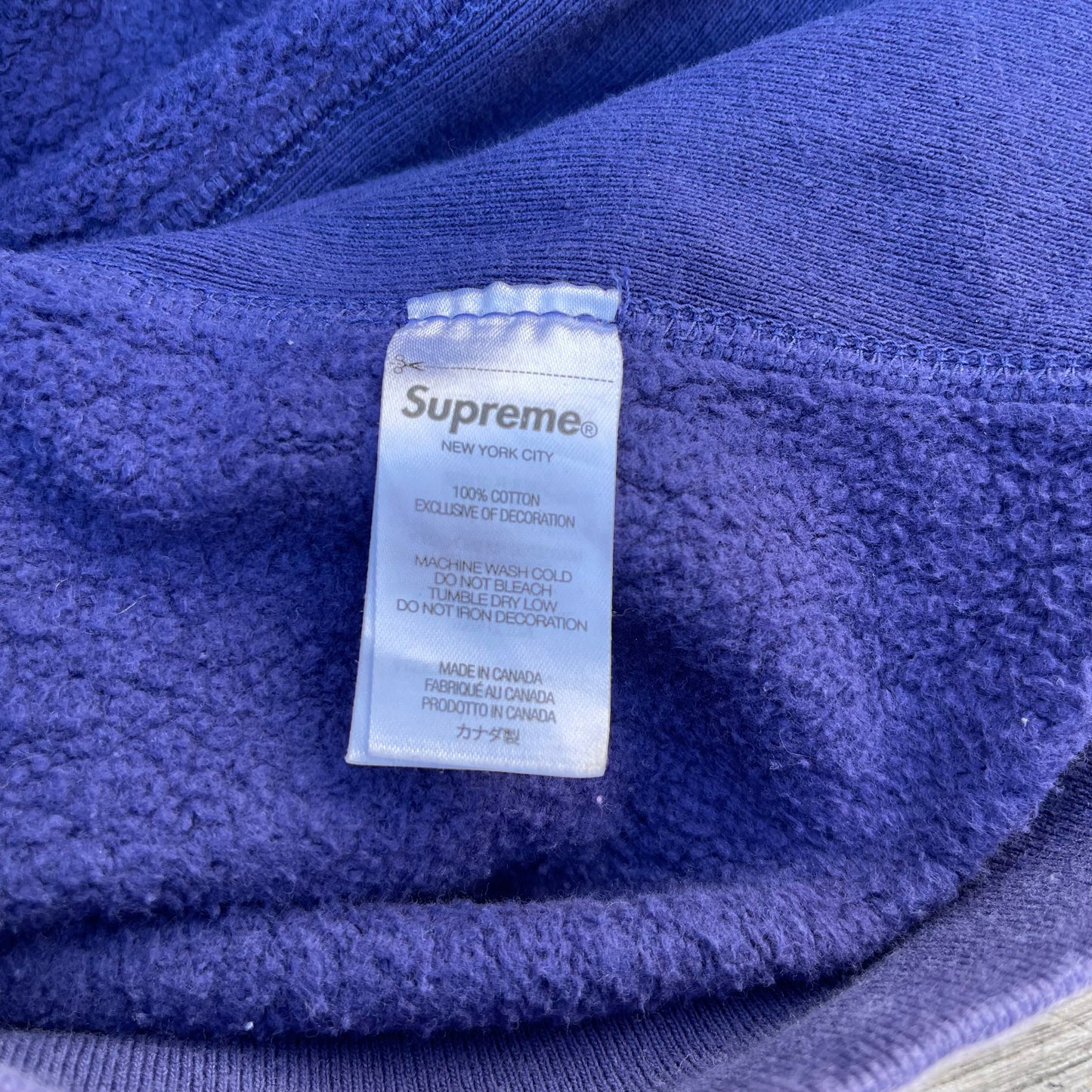 FW21 Supreme Washed Navy Box Logo Hoodie
