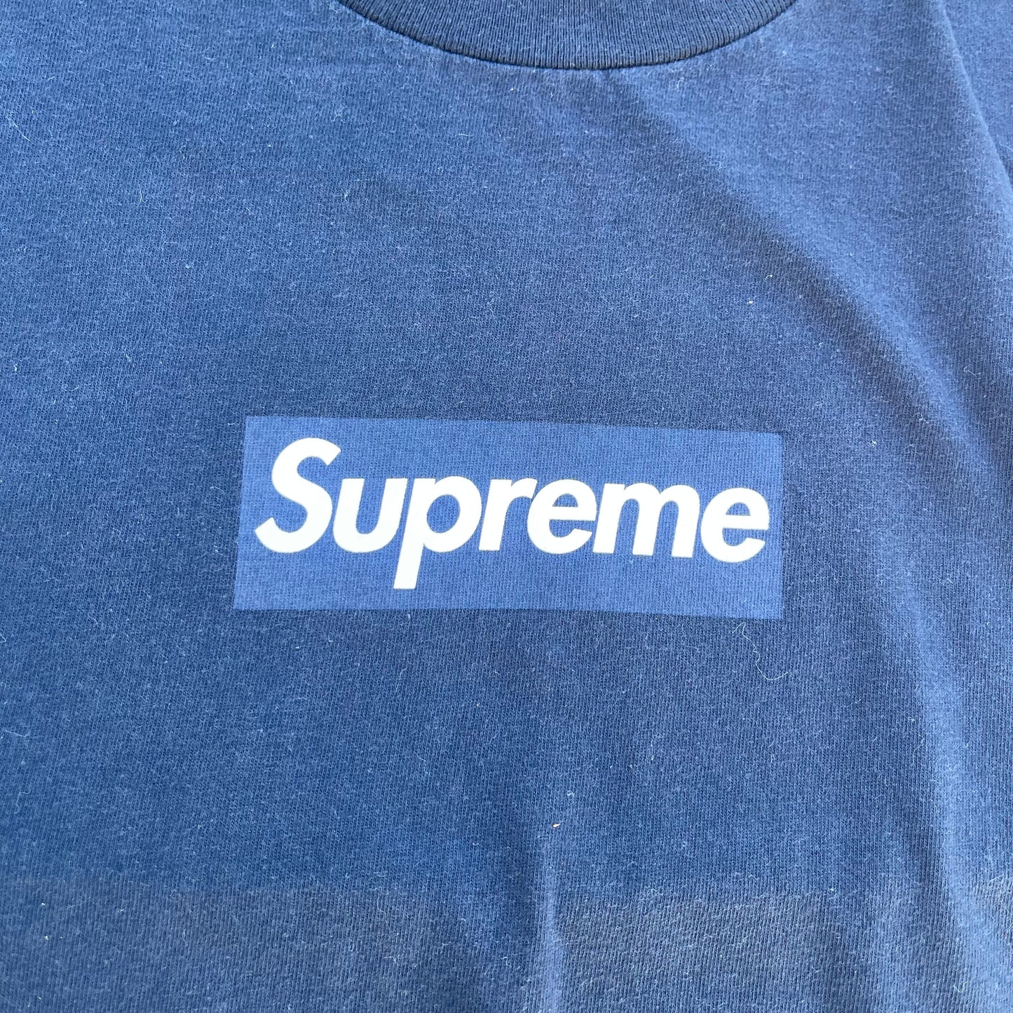 FW20 Supreme Navy Box Logo Long Sleeve T-shirt