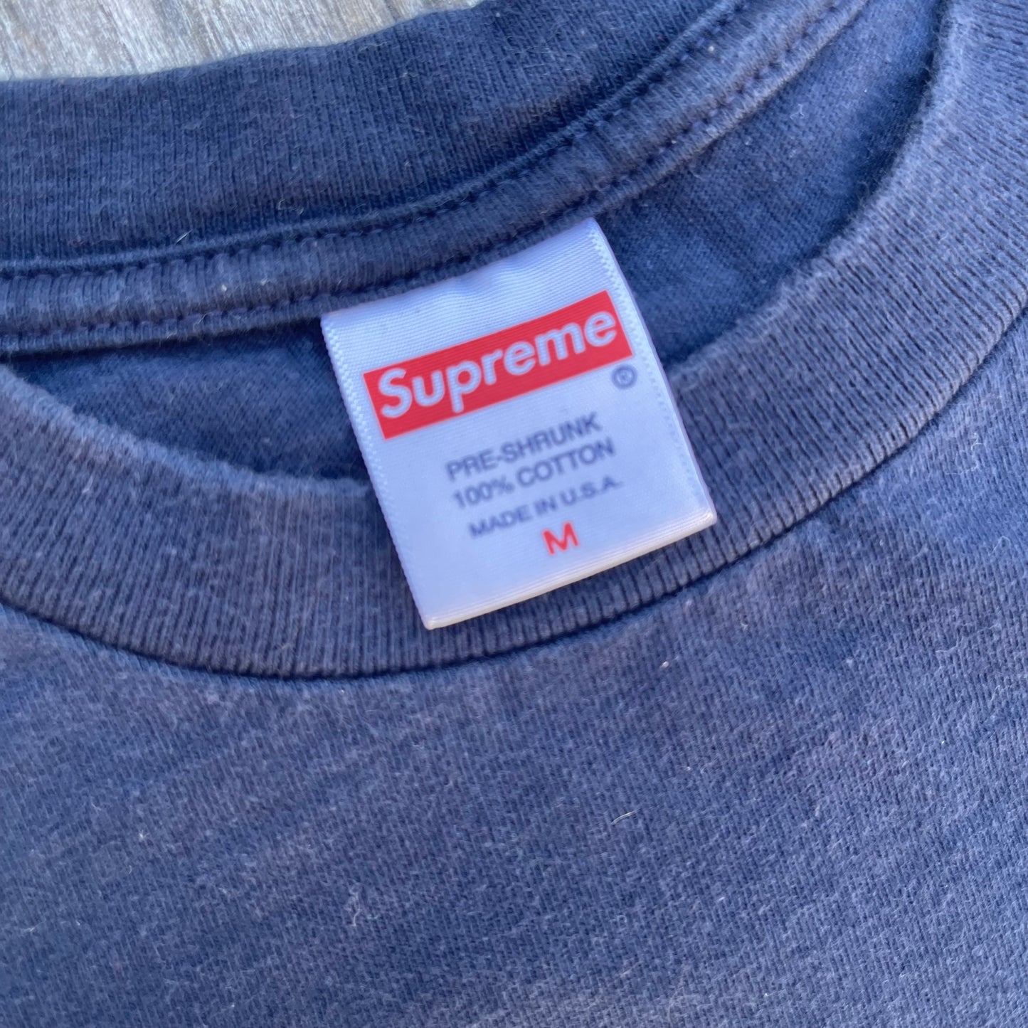 FW20 Supreme Navy Box Logo Long Sleeve T-shirt