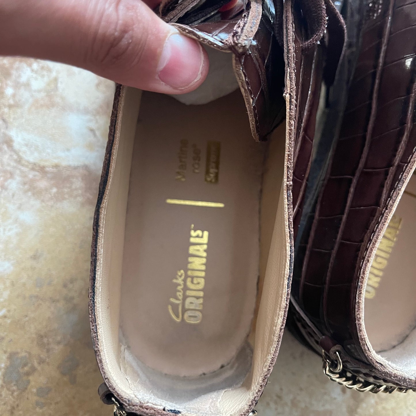 Supreme x Martine Rose x Clarks Brown Croc Desert Trek