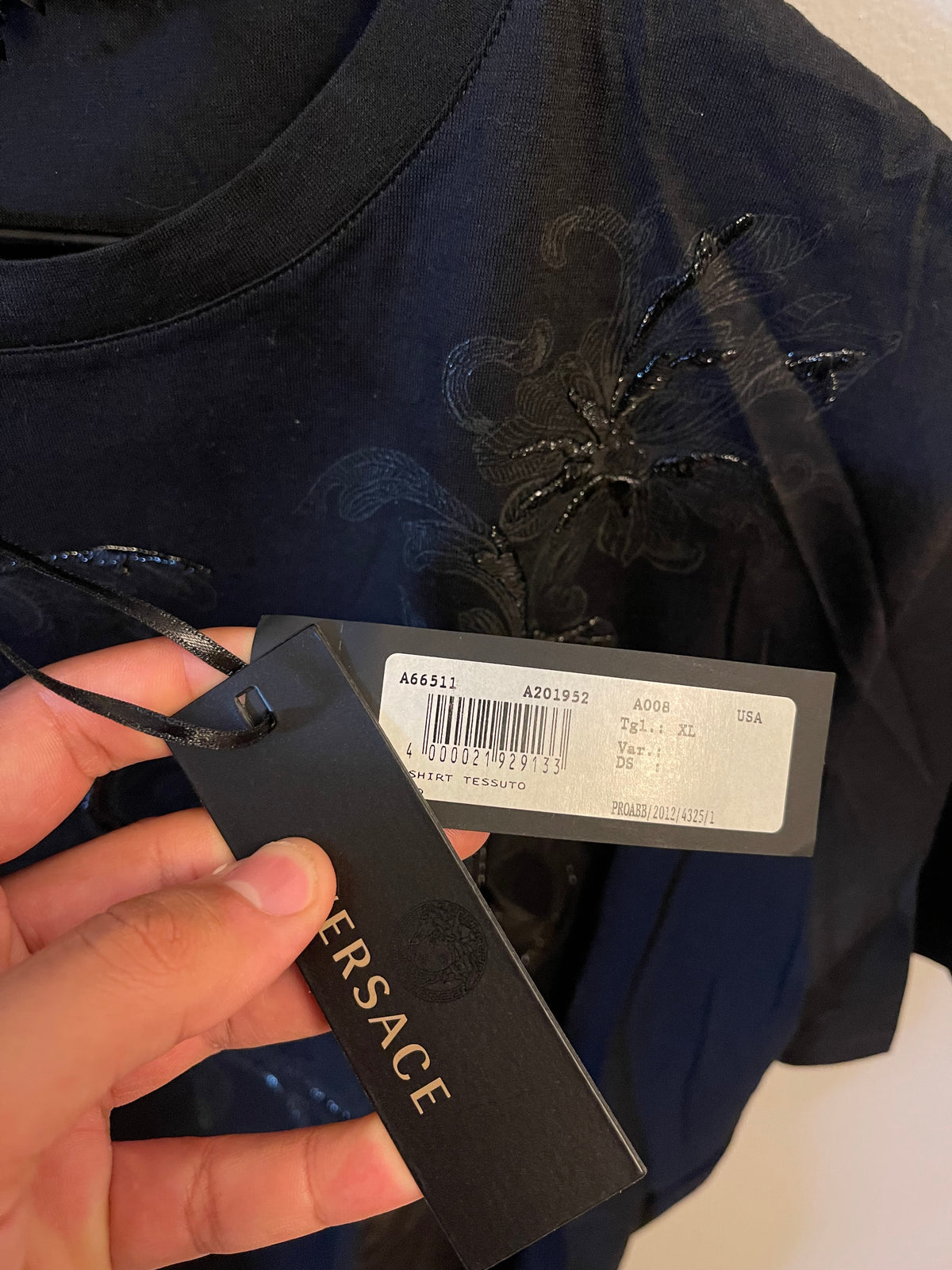 Early 2000s Versace Leaves Tessuto T-shirt