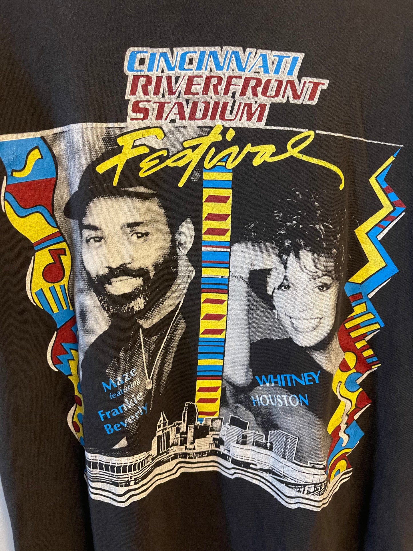 1991 Whitney Houston Cincinnati Riverfront Stadium T-shirt