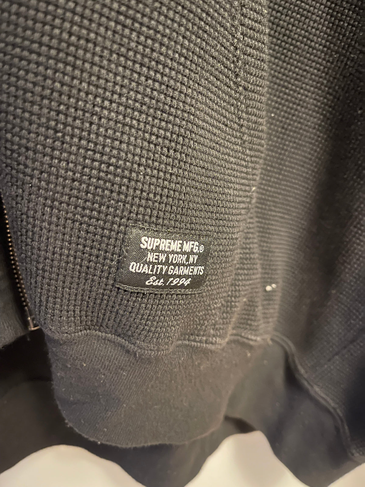 SS25 Supreme Zip Up Thermal Waffle Hoodie