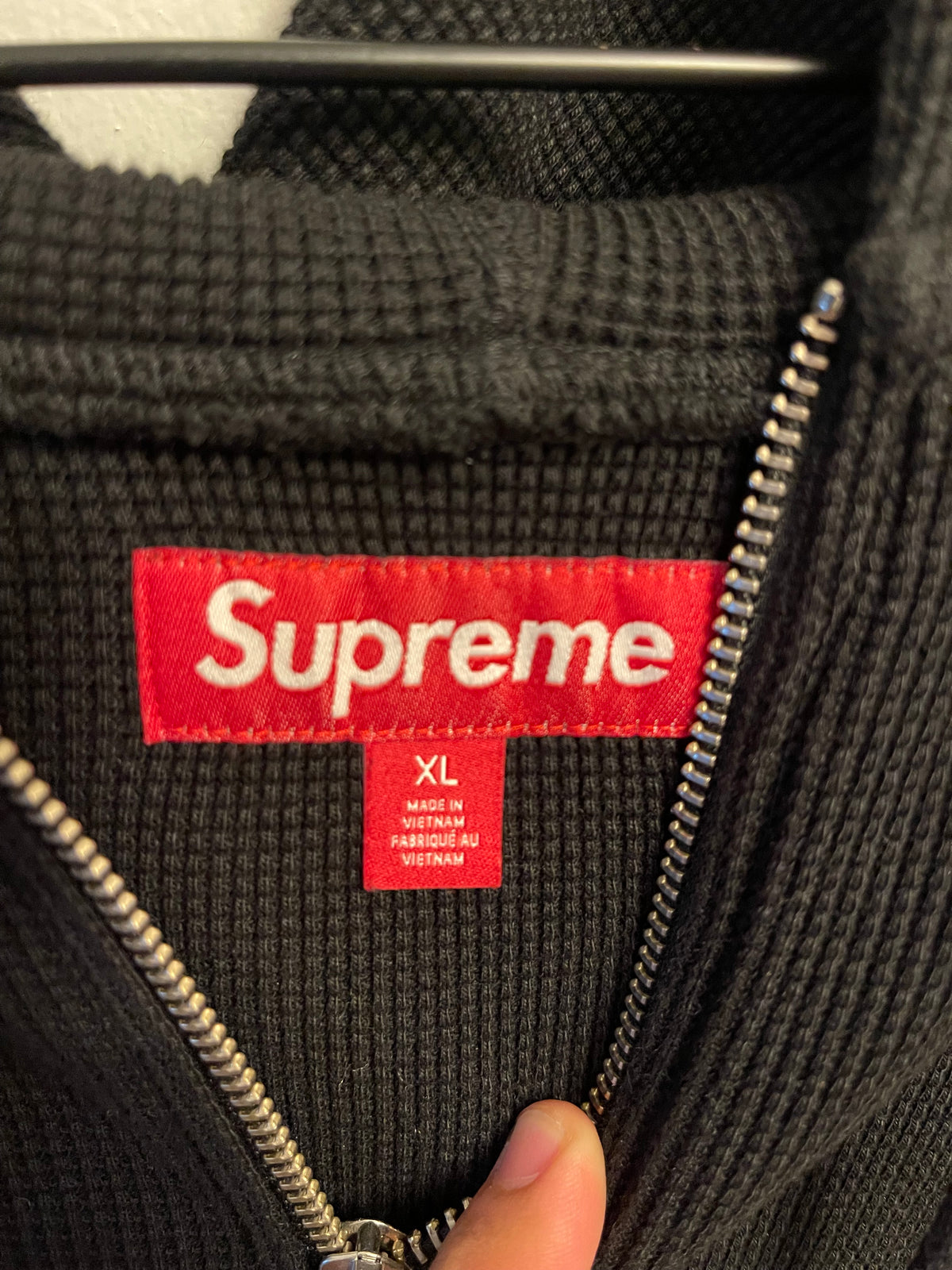 SS25 Supreme Zip Up Thermal Waffle Hoodie