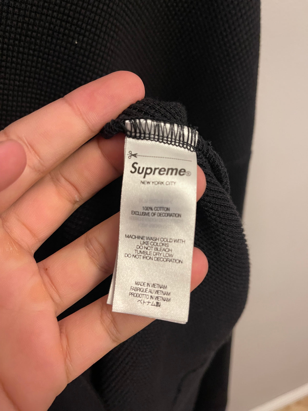 SS25 Supreme Zip Up Thermal Waffle Hoodie