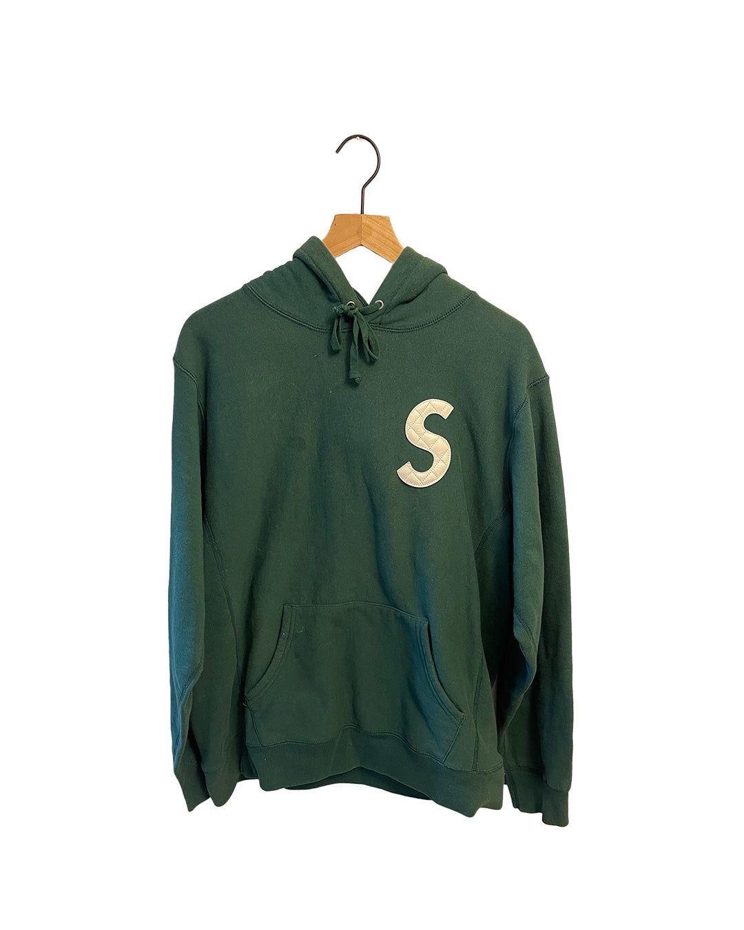 SS20 Supreme White Quilted S Logo Hoodie