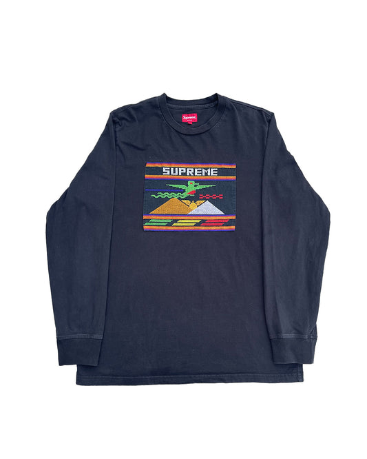 SS19 Supreme Needlepoint Patch Longsleeve T-shirt