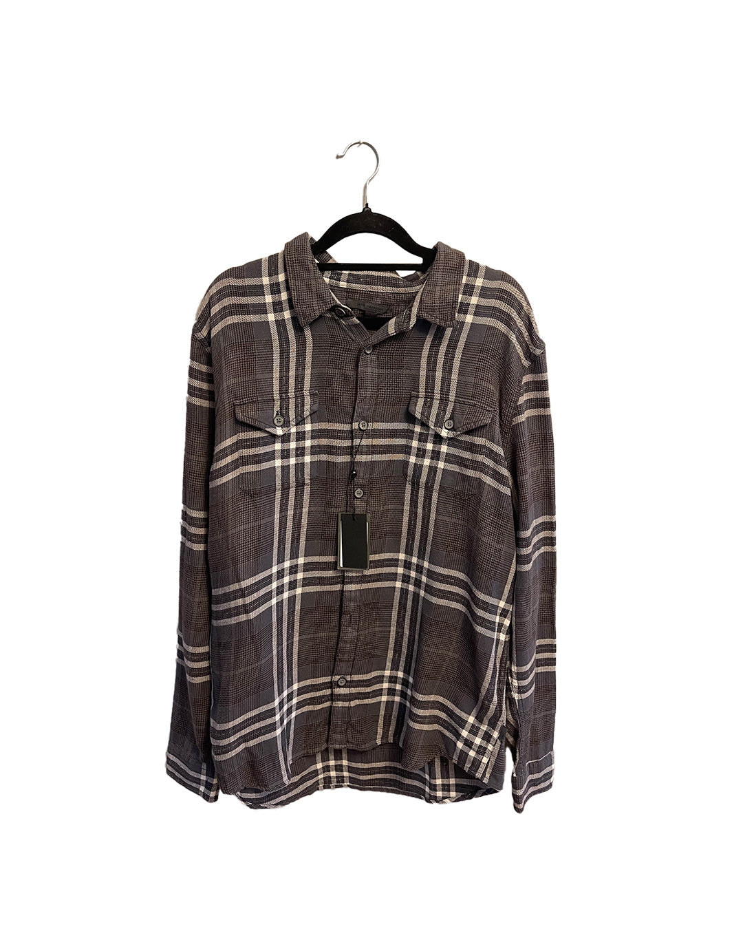 John Varvatos Iron Grey Flannel Shirt