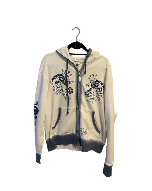 Vintage Y2K Ed Hardy Bejeweled Zip Hoodie